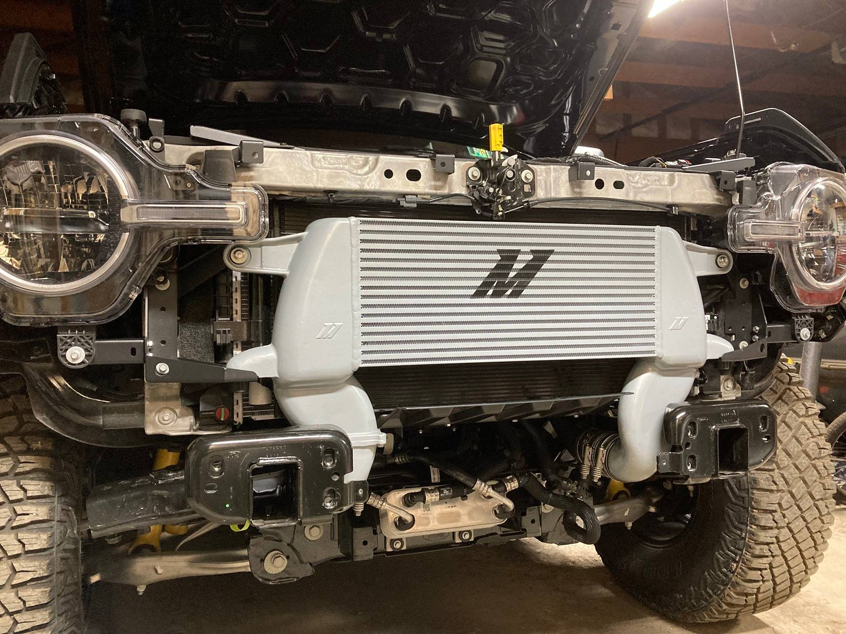 Ford Bronco Wagner Vs Mishimoto High Mount Intercooler Comparison for winch space IMG_0484.JPG