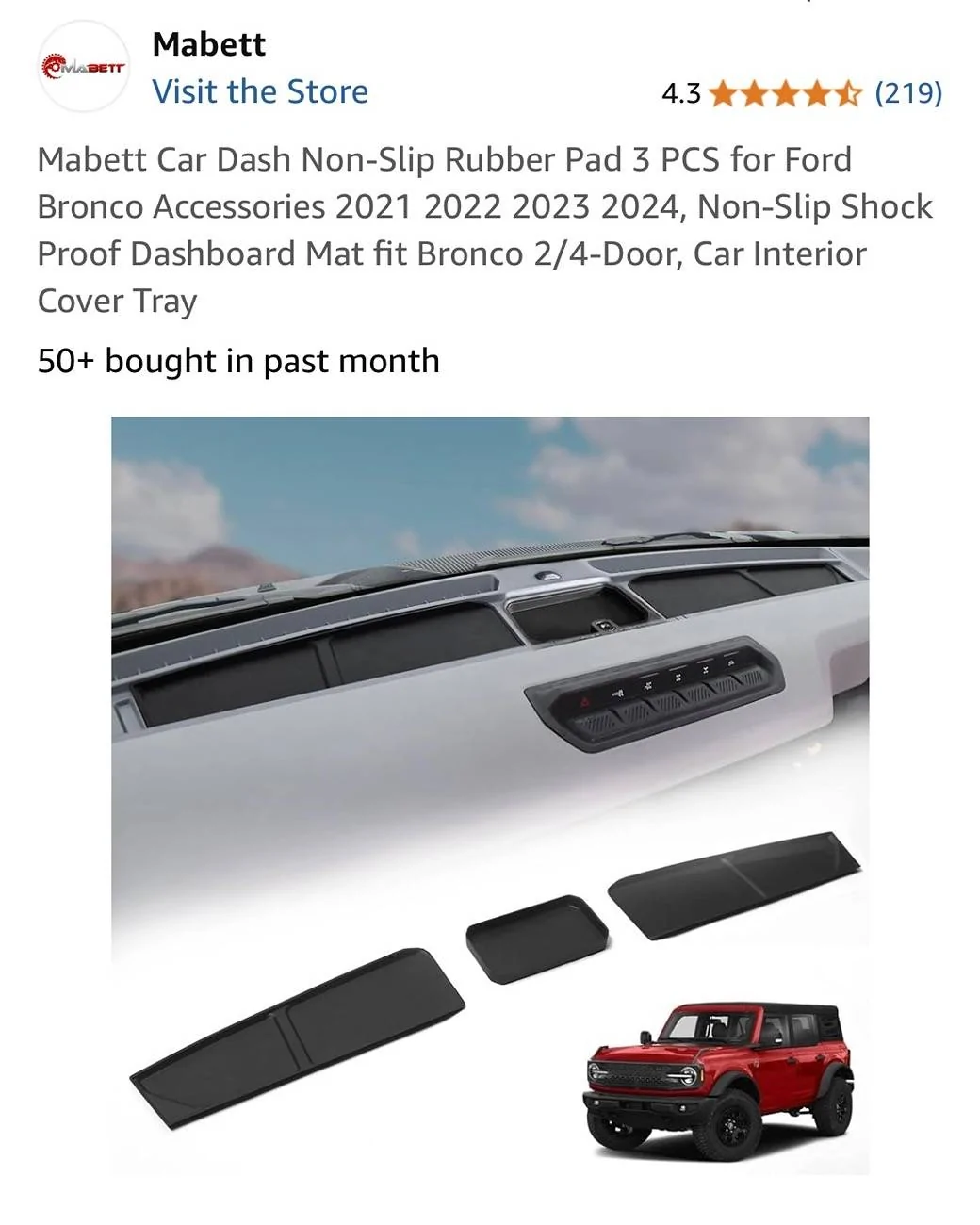 Ford Bronco Dashboard Mat IMG_9203