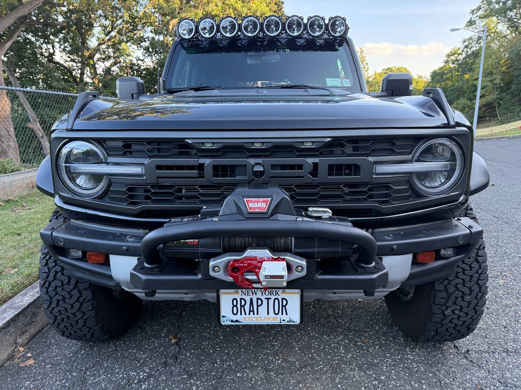 Ford Bronco KC Gravity Pro 6 on A-Pillar IMG_0243