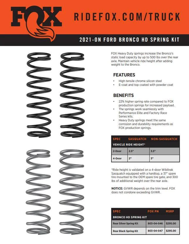 Ford Bronco Fox 2.5 DSC Heavy Spring Advice image001