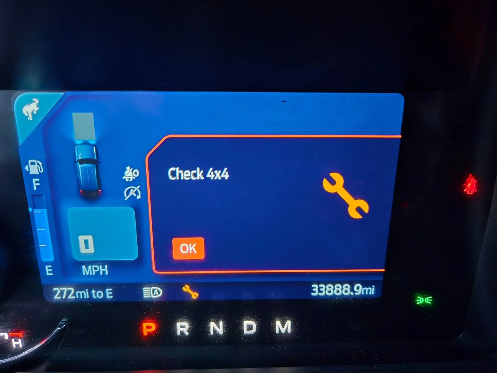 Ford Bronco Check 4x4 Warning 1000018782