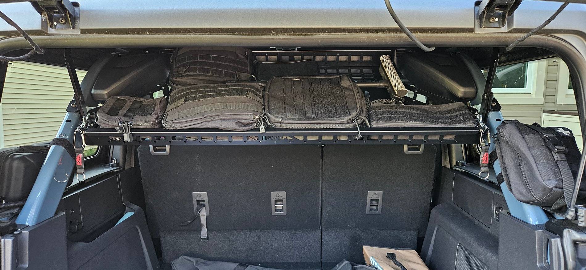 Ford Bronco Let's See your Molle Panel Setup and Storage Ideas shelfDown
