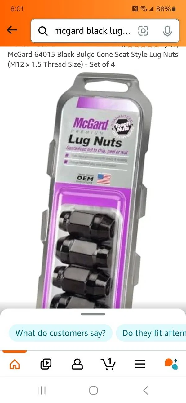 Ford Bronco Black Lug Nuts recommendations? Screenshot_20241217_200117_Amazon Shopping