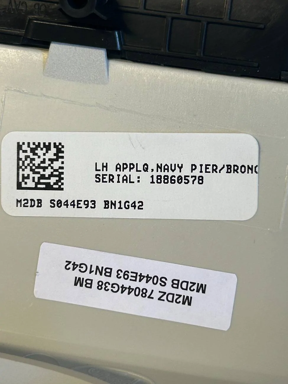 Ford Bronco White Heritage Dash w 12" screen - part no? sticker on Small Dash