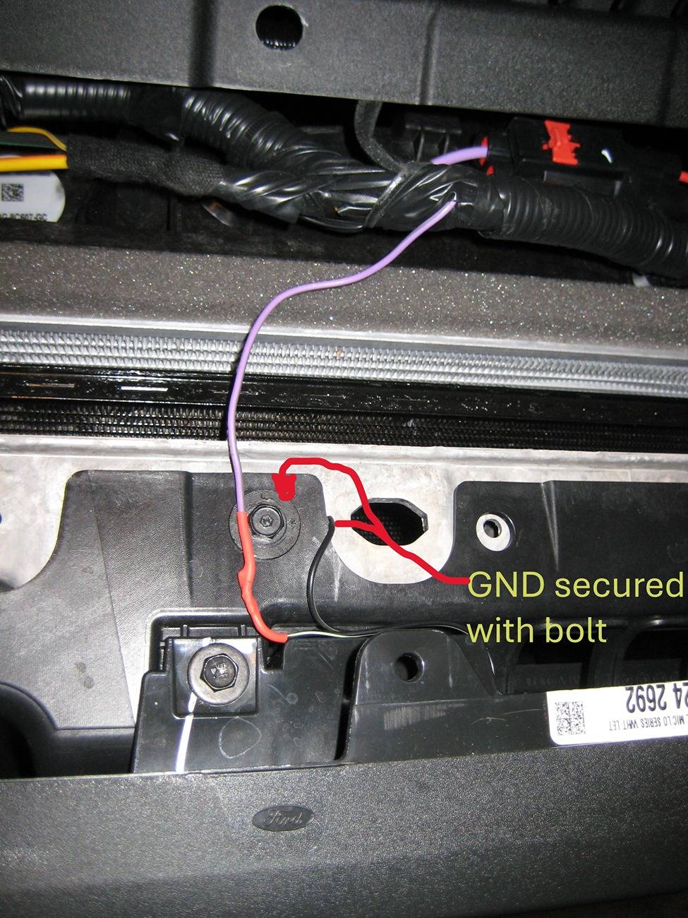 Ford Bronco Garage door opener in grille using Aux switch - DIY 9.JPG