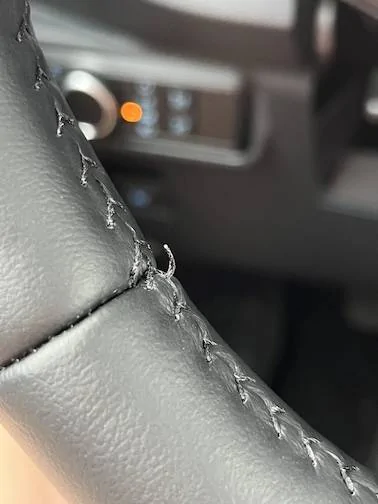 Ford Bronco Long stitch on steering wheel IMG_8873