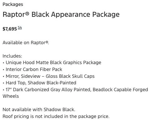 Ford Bronco 2025 Raptor Shadow Black Appearance Package? Screen Shot 2025-01-01 at 4.15.24 PM