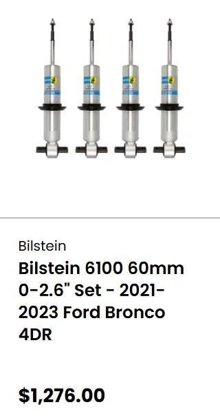 Ford Bronco Bilstein 6100 Installed on 2DR Badlands Sasquatch 1736547230409-xk