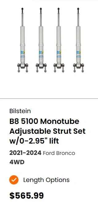 Ford Bronco Bilstein 6100 Installed on 2DR Badlands Sasquatch 1736547269241-f0