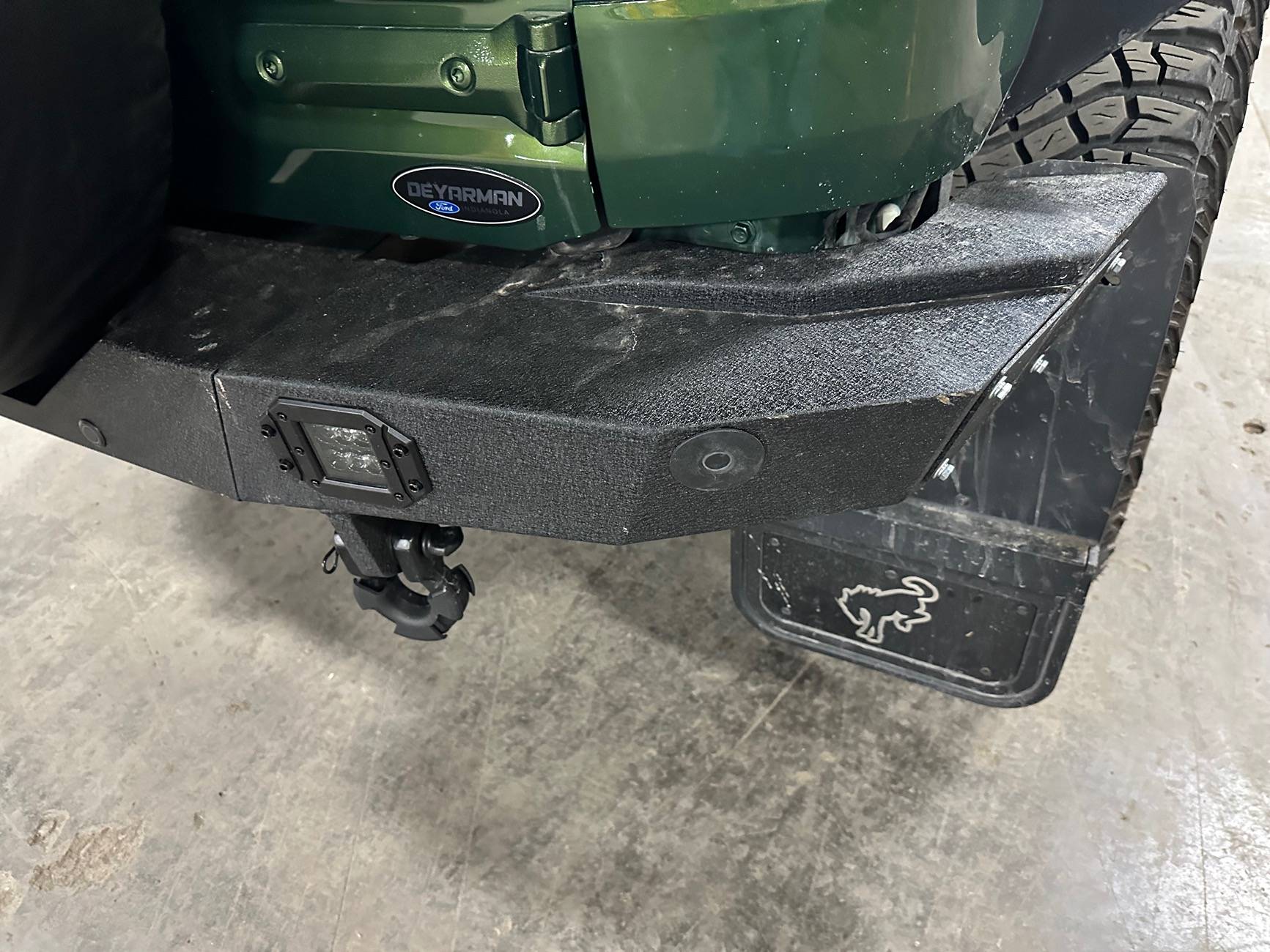 Ford Bronco Broaddict Bumper and DV8 Plate relocation install IMG_2864