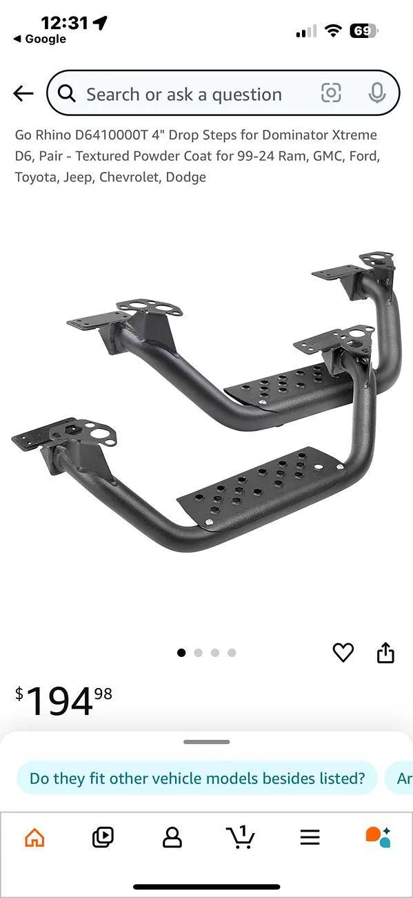 Ford Bronco Go Rhino D6 Drop Steps for dominator d6 slider steps IMG_2696