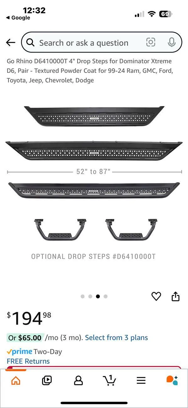 Ford Bronco Go Rhino D6 Drop Steps for dominator d6 slider steps IMG_2697