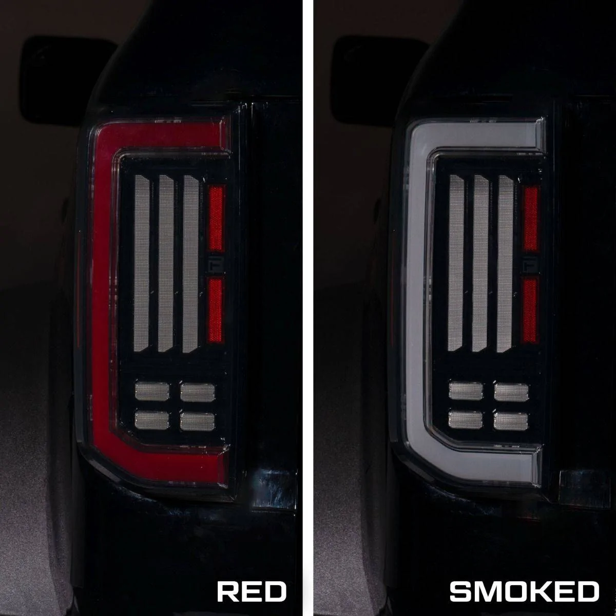 Ford Bronco New Form Tail Lights are Coming! 2024_ford_bronco_form_tail_lights_comparison_collage_-_red_vs_smoked