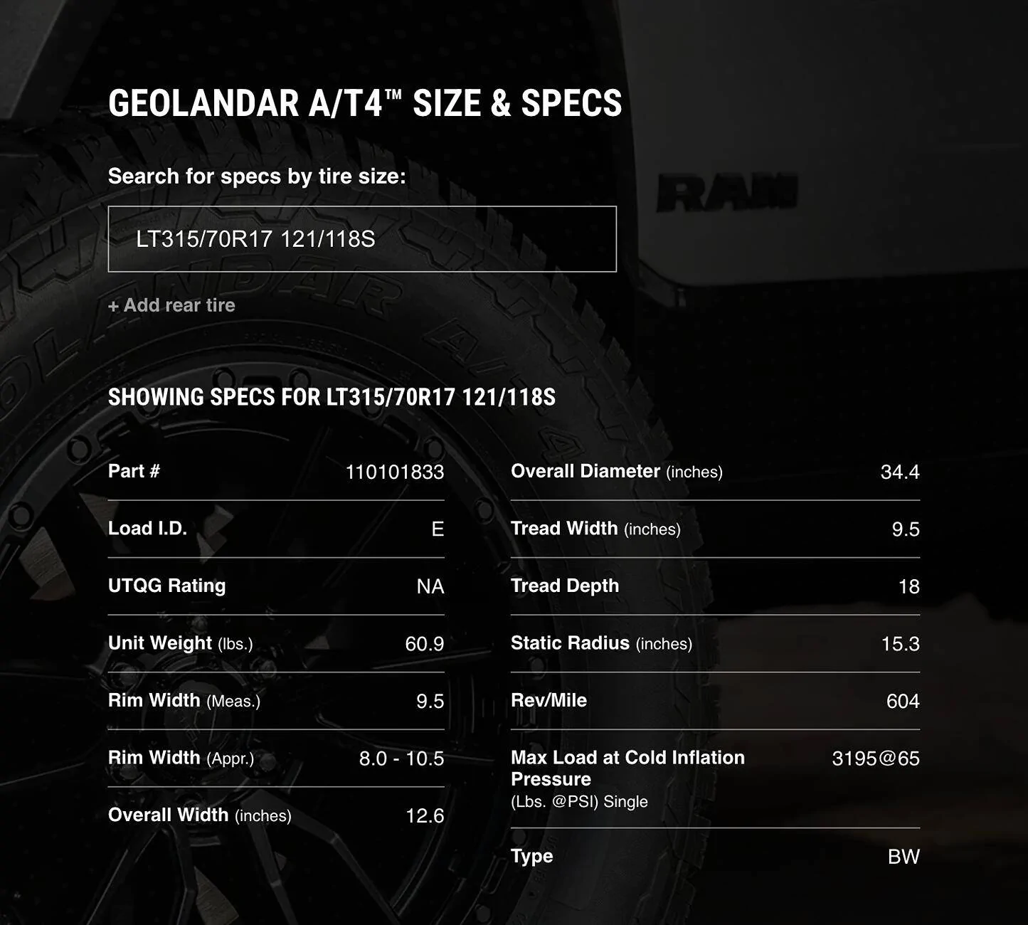 Ford Bronco 35" + 37" + 40" Tire Comparison Spreadsheets Screenshot 2025-01-15 at 8.31.58 AM