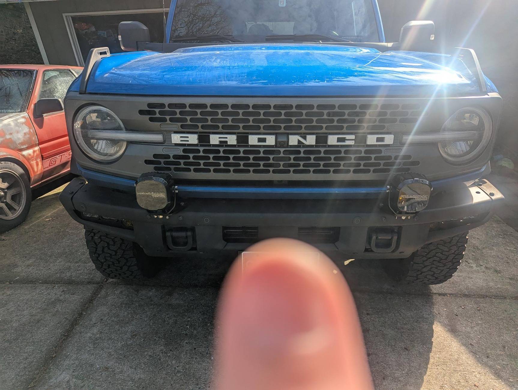 Ford Bronco Mod bumper light bracket from SendCutSend - Roadshock 4-LED PXL_20250108_195525254