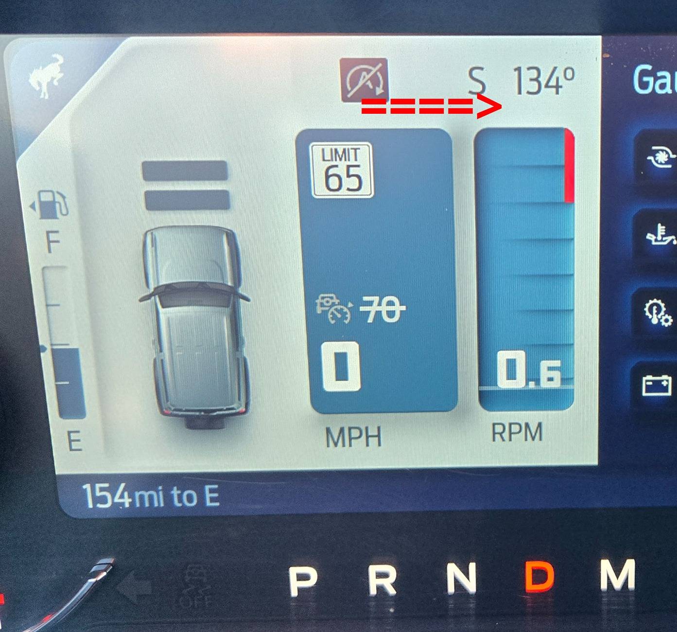 Ford Bronco Ambient Temperature Gauge High Temp at 30F