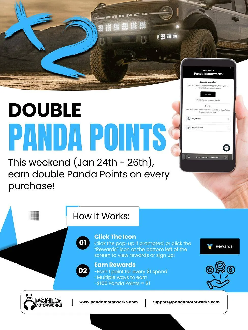 Ford Bronco Your Weekend Bonus: 2x Panda Points on Every Purchase! Double-Panda-Points-