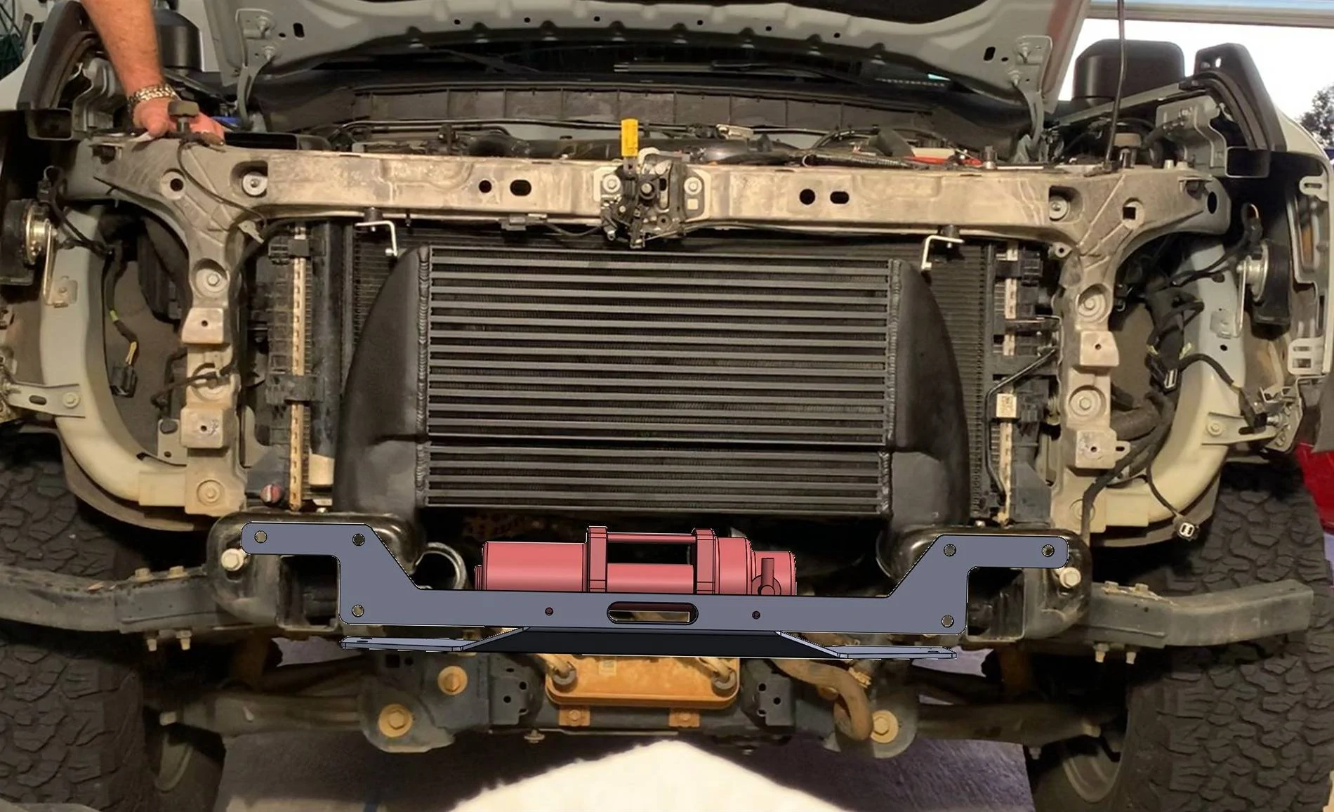 Ford Bronco Highest Hidden Winch Install - w/ stock skid plates and bumper winch4