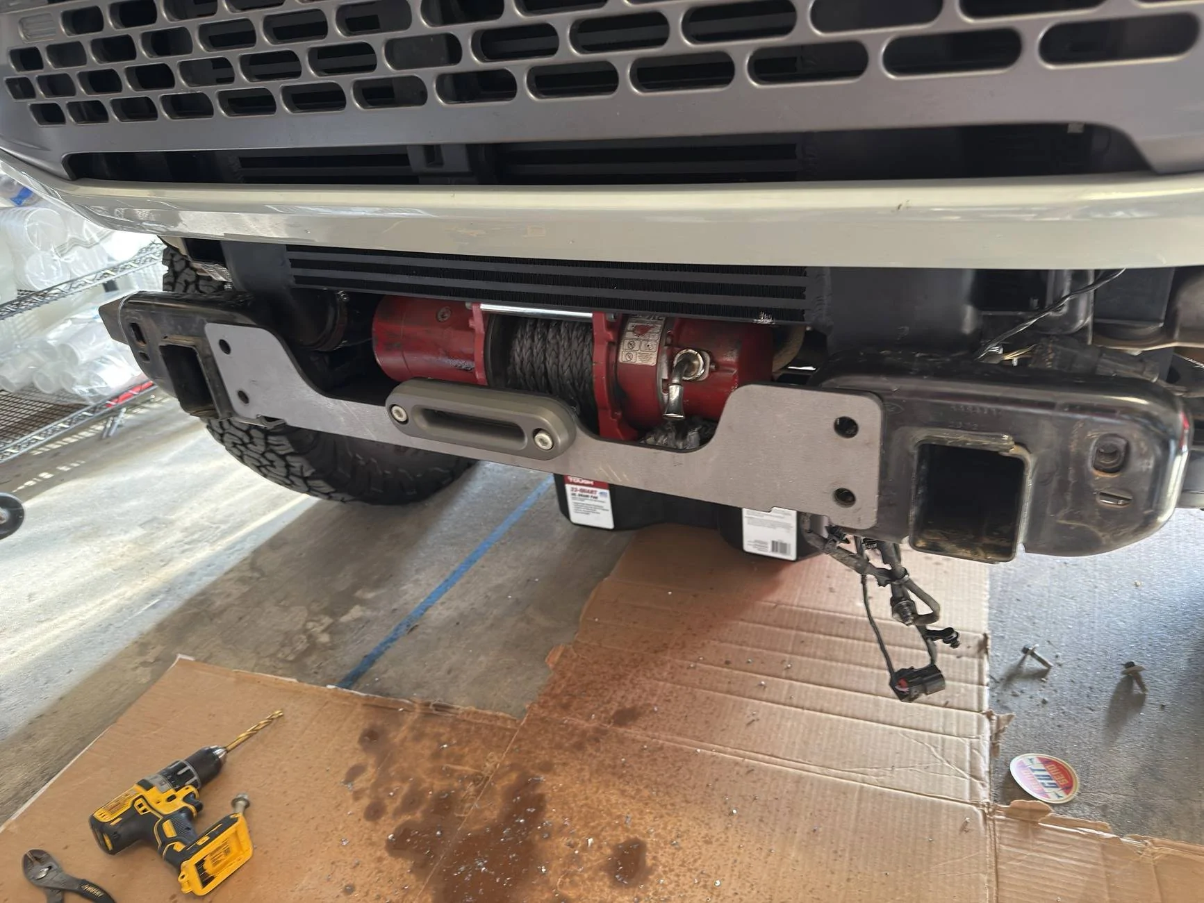 Ford Bronco Highest Hidden Winch Install - w/ stock skid plates and bumper winch no bumper sid