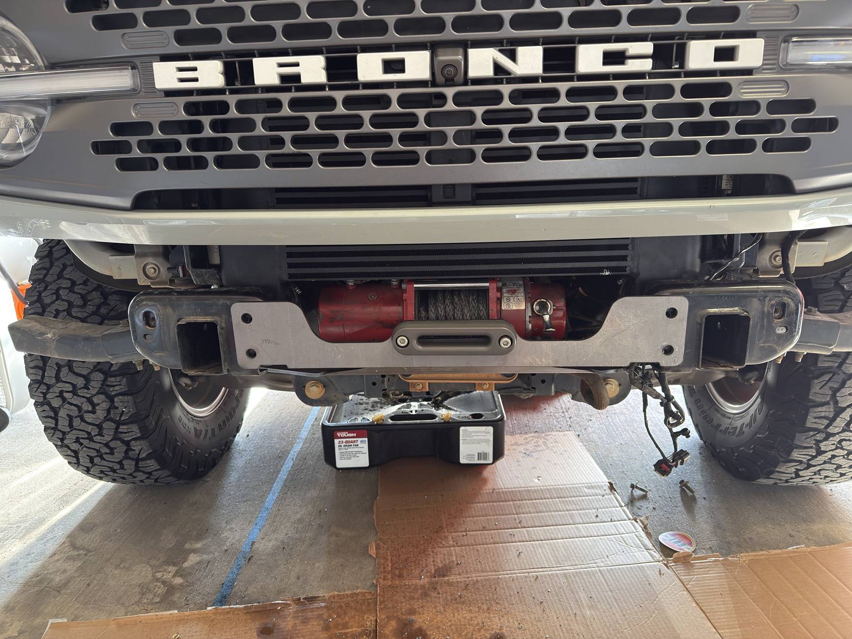 Ford Bronco Highest Hidden Winch Install - w/ stock skid plates and bumper winch no bumper