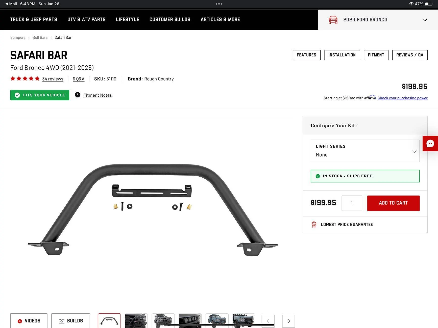 Ford Bronco Bull bar and off road light recommendations IMG_0047
