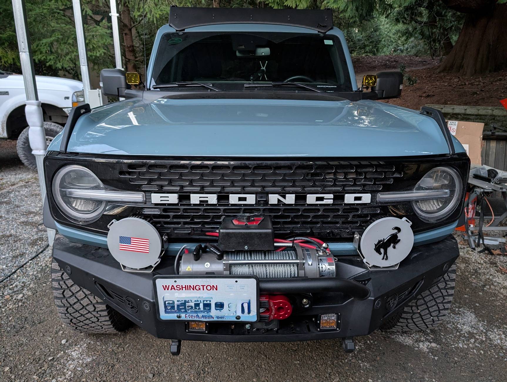 Ford Bronco My cheap solution to moving front camera due to winch/bumper PXL_20250130_010456081~2
