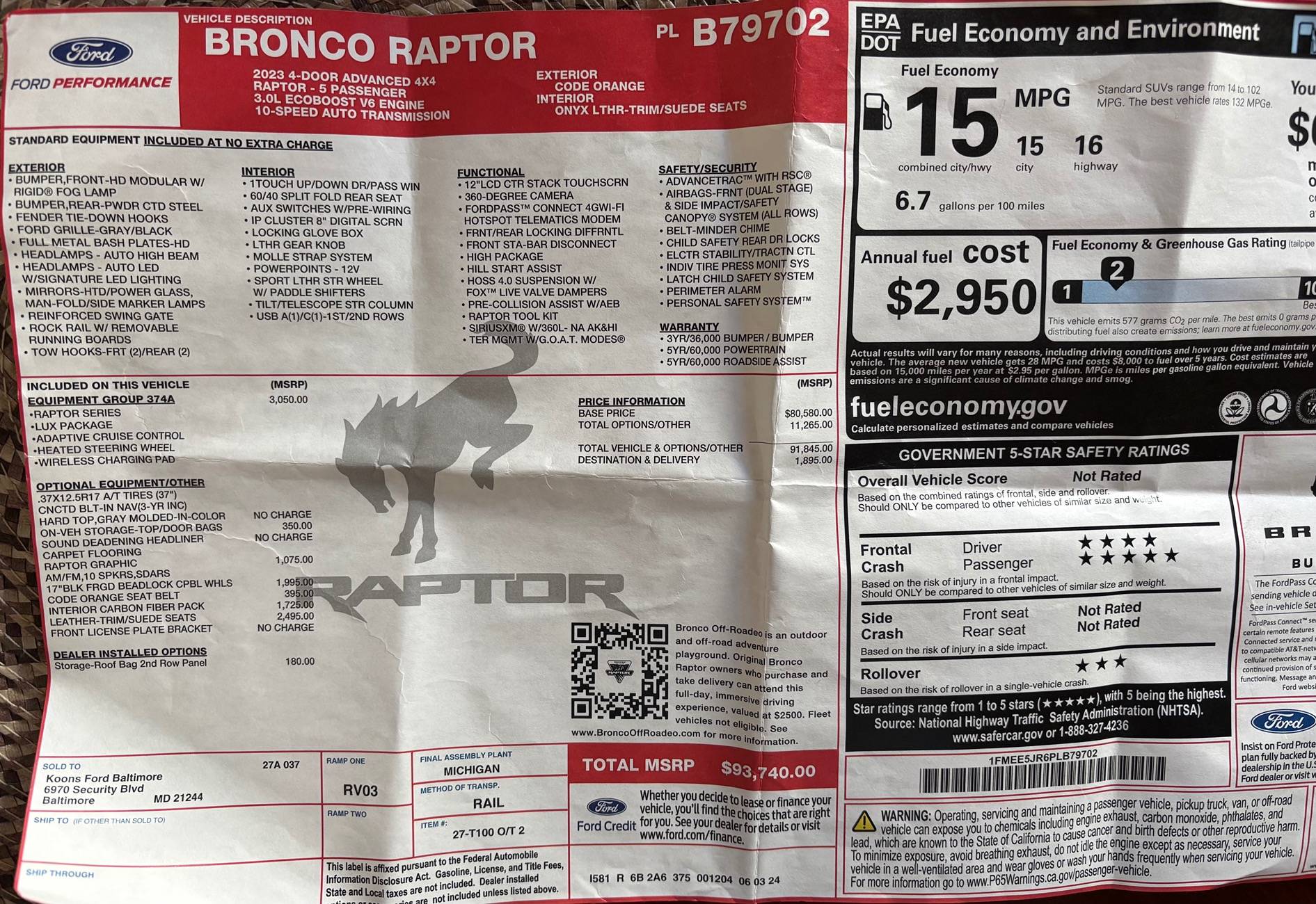 Raptor - 2023 Code Orange Build (BMW M3 & Badlands had sexy time ...