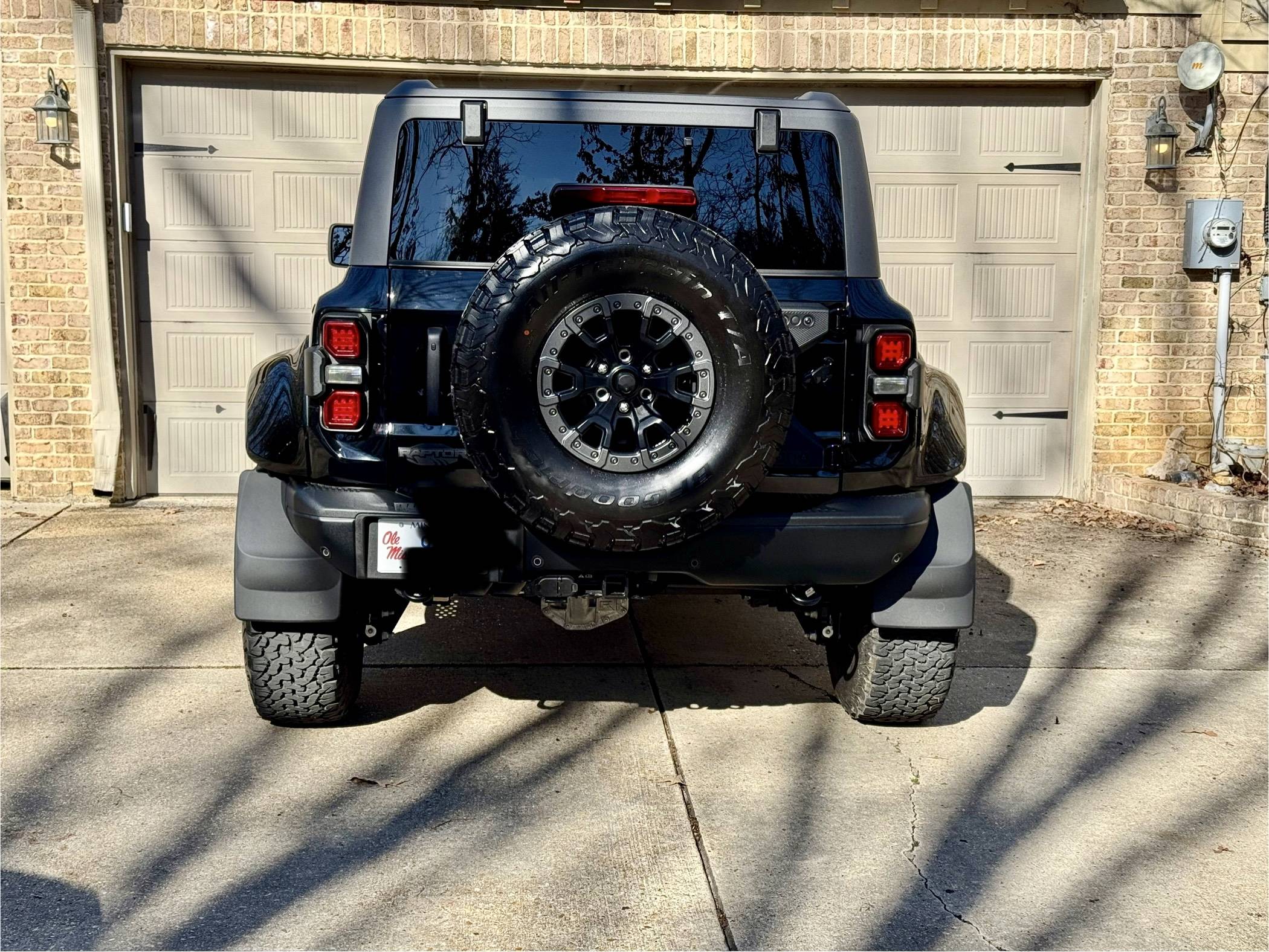 Ford Bronco Weathertech mudflaps installed on 2024 Bronco Raptor IMG_6637
