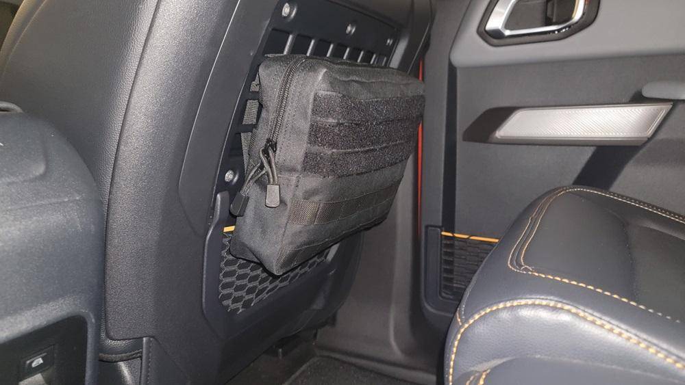 Ford Bronco Front seat back MOLLE panels - usage ideas? 20240308_164318