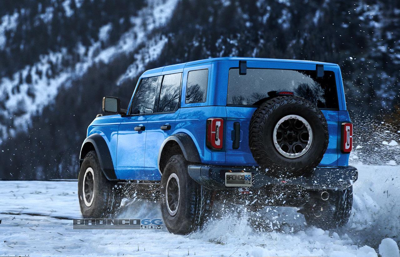 Ford Bronco Grabber Blue 2021 Bronco 4-Door Preview Renderings 2021-Bronco-Grabberblue-Body-To