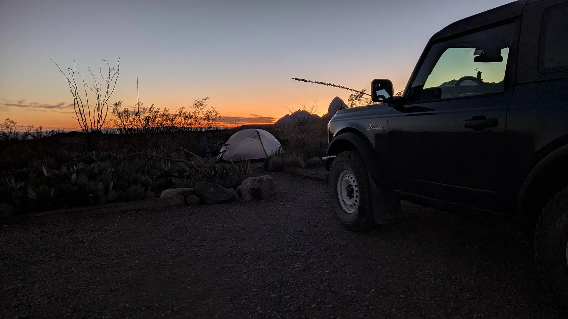 Ford Bronco Big Bend National Park road trip Pic sunset