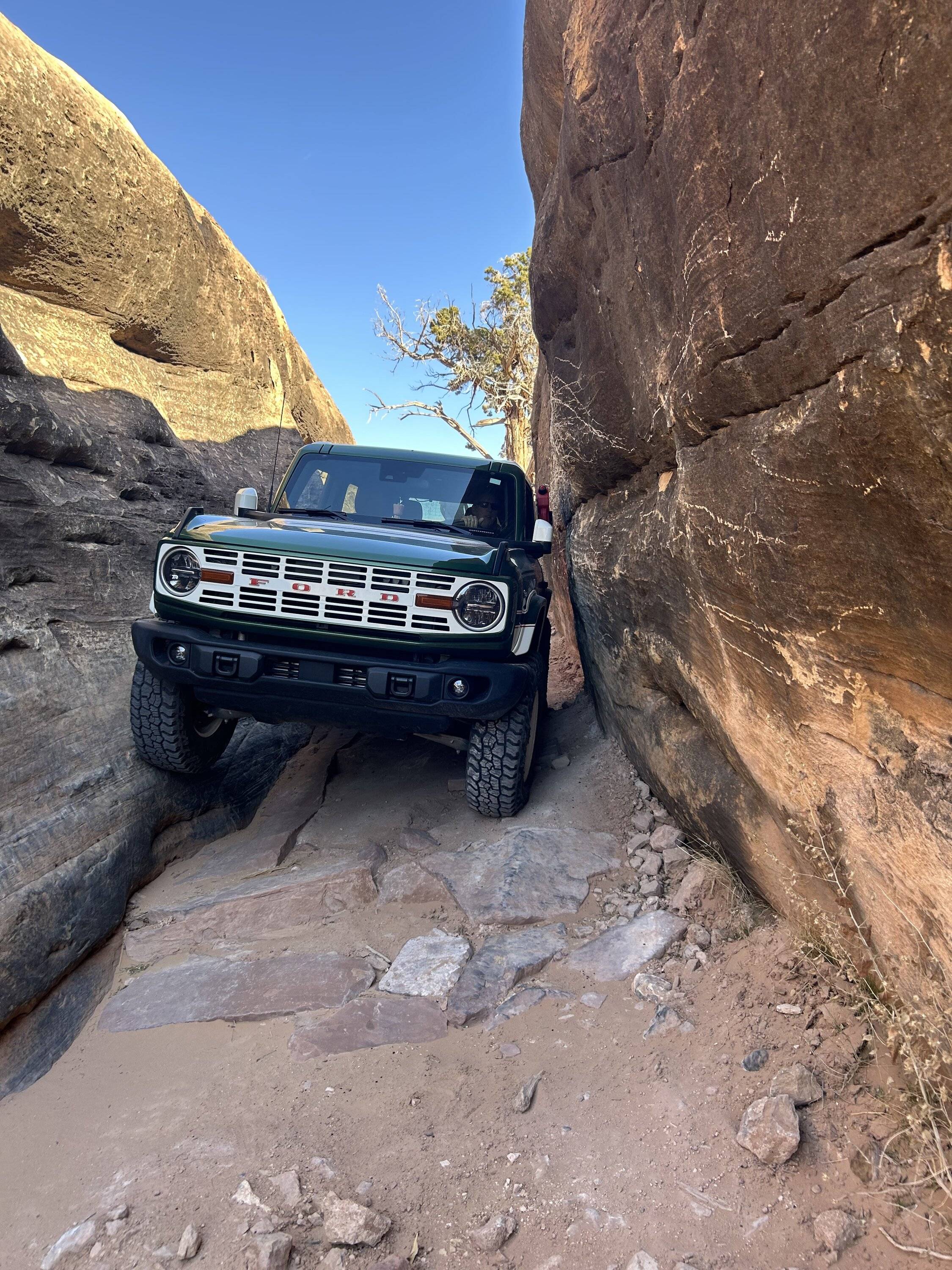 Ford Bronco Bronco Ranger does Elephant Hill in Canyonlands Utah. IMG_9343