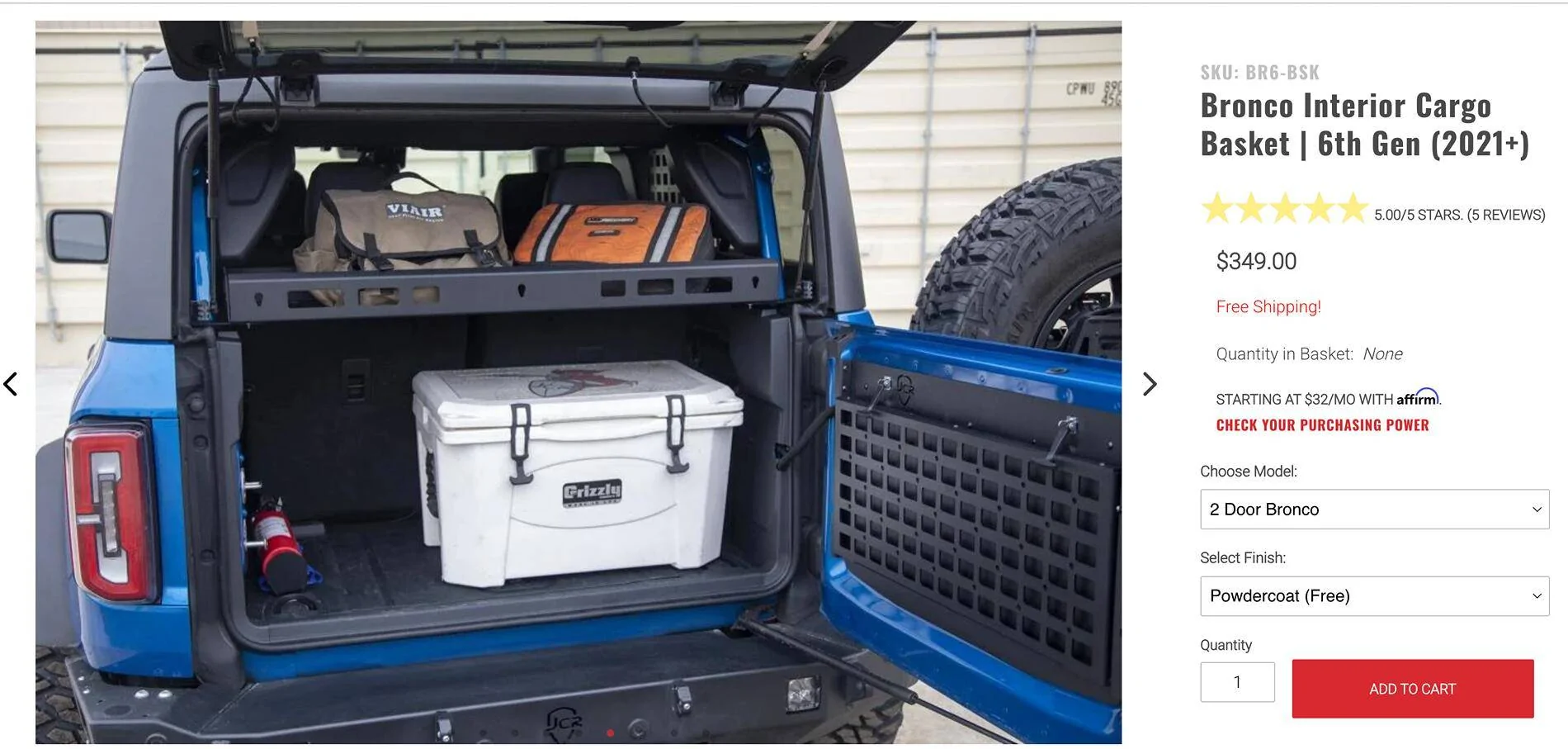 Ford Bronco Roll Bar Storage Solution for a 2 Door 1739238223399-3t