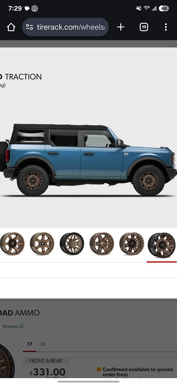 Ford Bronco Wheel color choices 1000009169