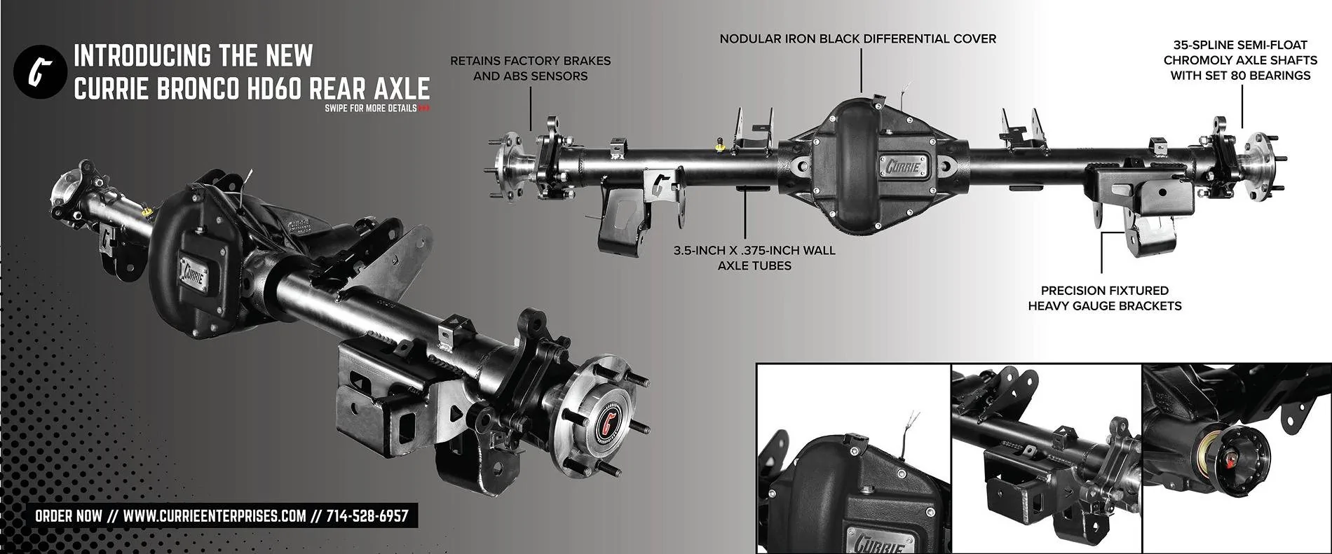 Ford Bronco Currie Dana 60 rear axle for Bronco release Currie Dana 60 rear axle for Bronco