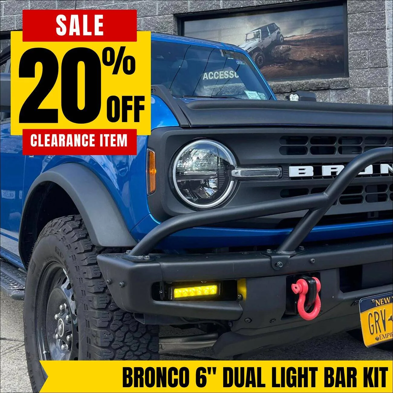 Ford Bronco 20% OFF | Diode Dynamics Dual 6" Light Bar Kits Clearance - 6 Light Bar Kit