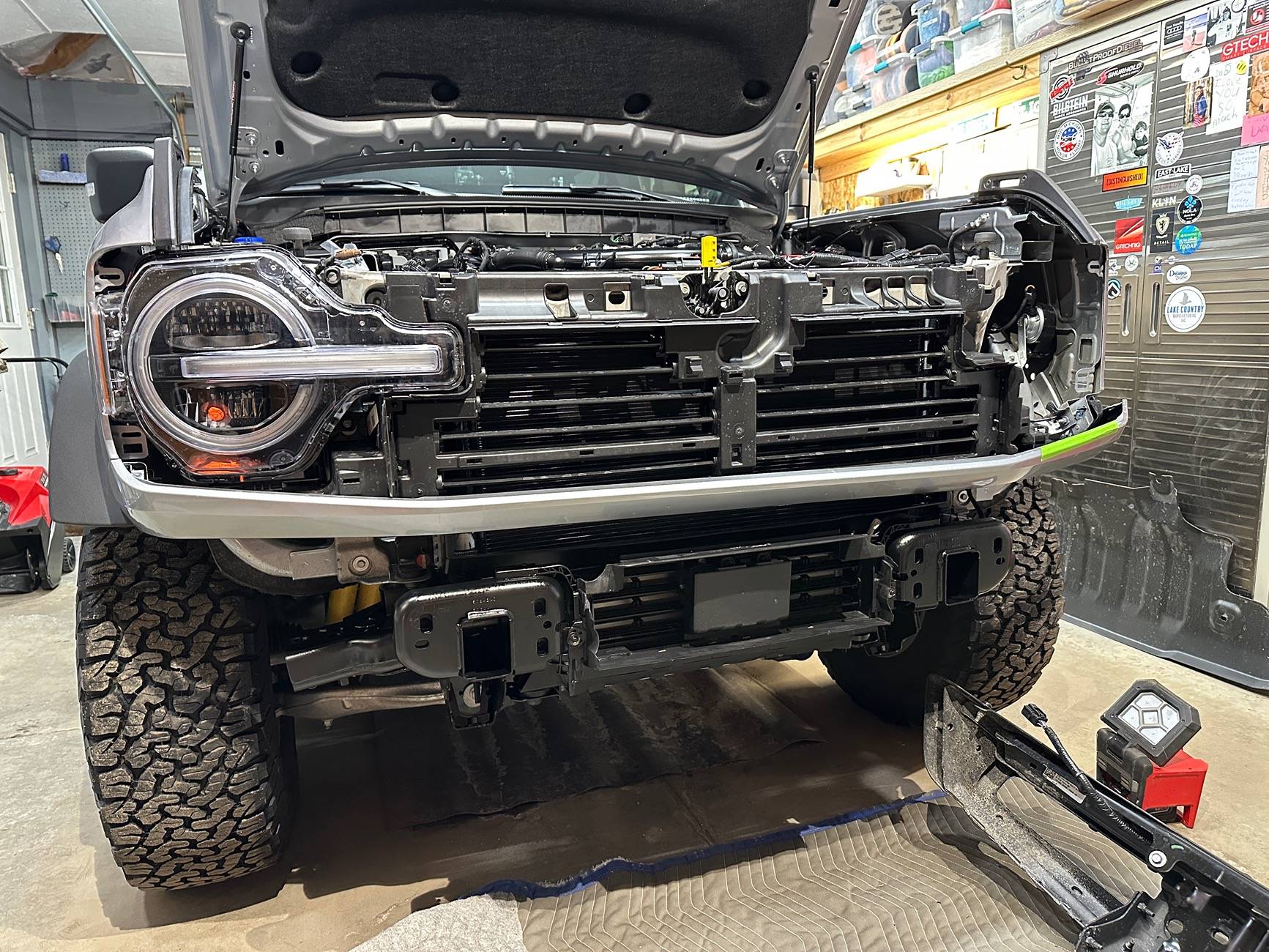 Ford Bronco Warn Winch, Westin Brush Guard, LED Fog Lights & Lightbar install IMG_3162