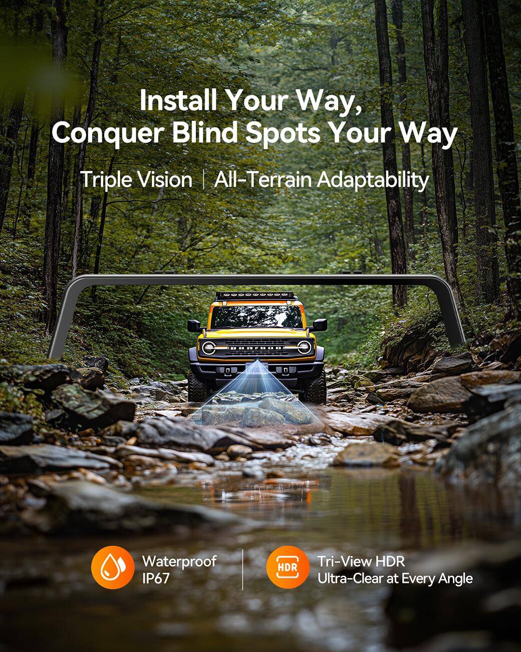 Ford Bronco WOLFBOX G900 Tripro Dash Cam - Designed for Off-roading! Up to $50 off bronco
