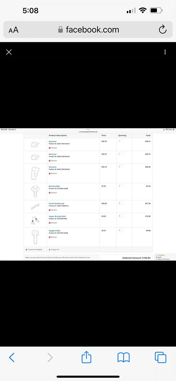 Ford Bronco Parts list for soft top IMG_5600