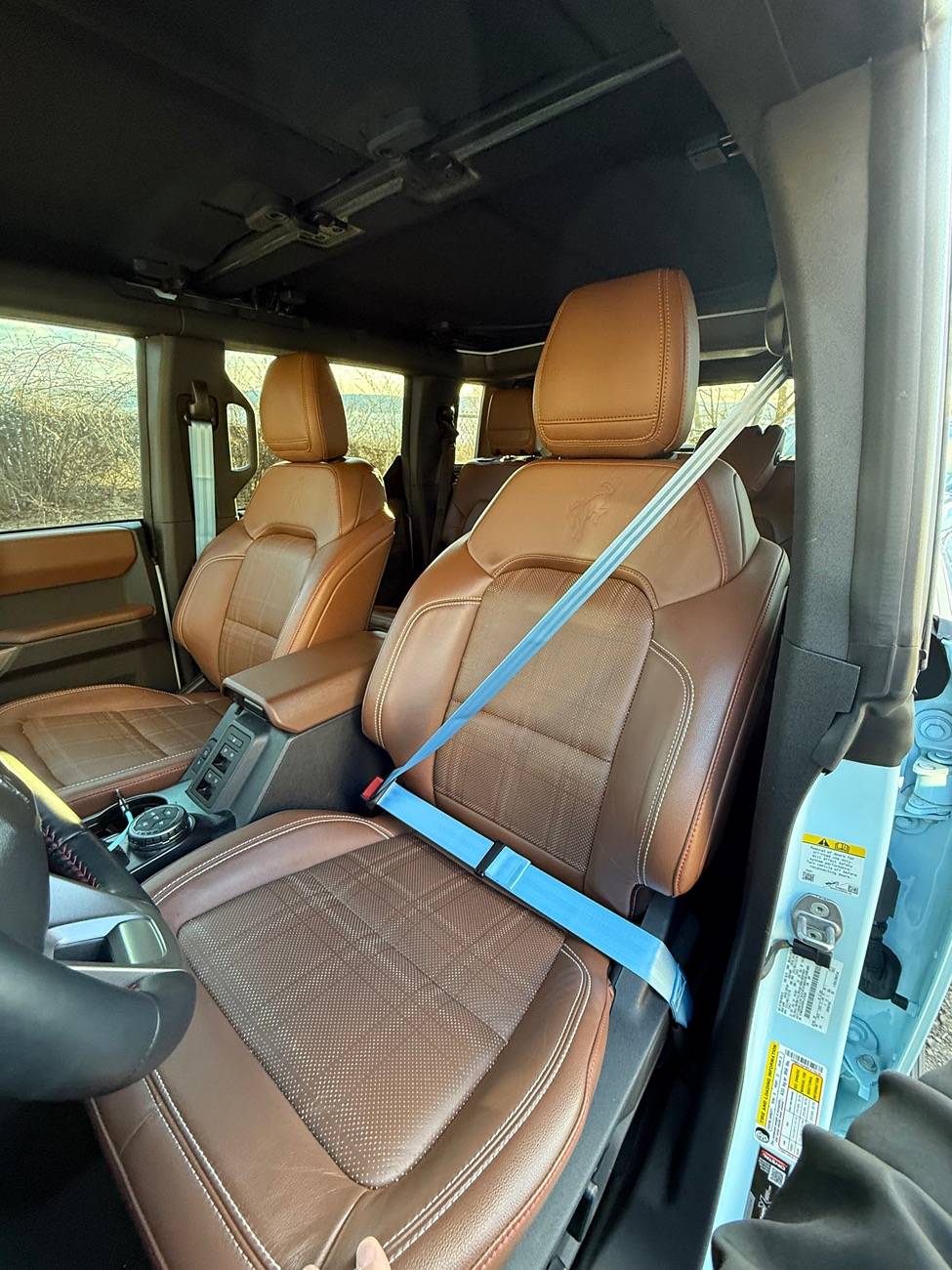 Ford Bronco Robins Egg Blue Heritage LE gets matching seatbelts IMG_2174