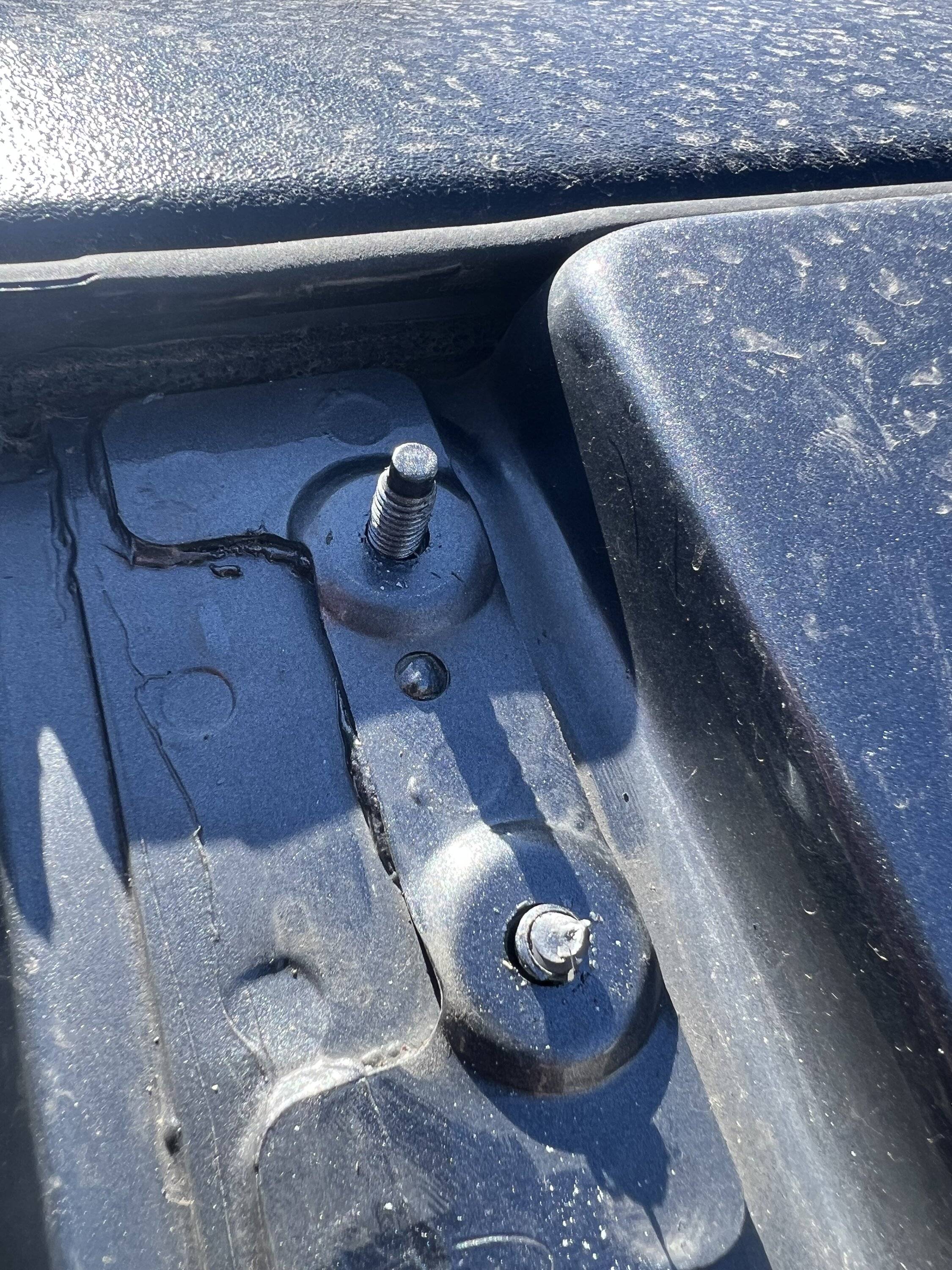 Ford Bronco Broken Bolt on accessory ready mounting A pillar close u
