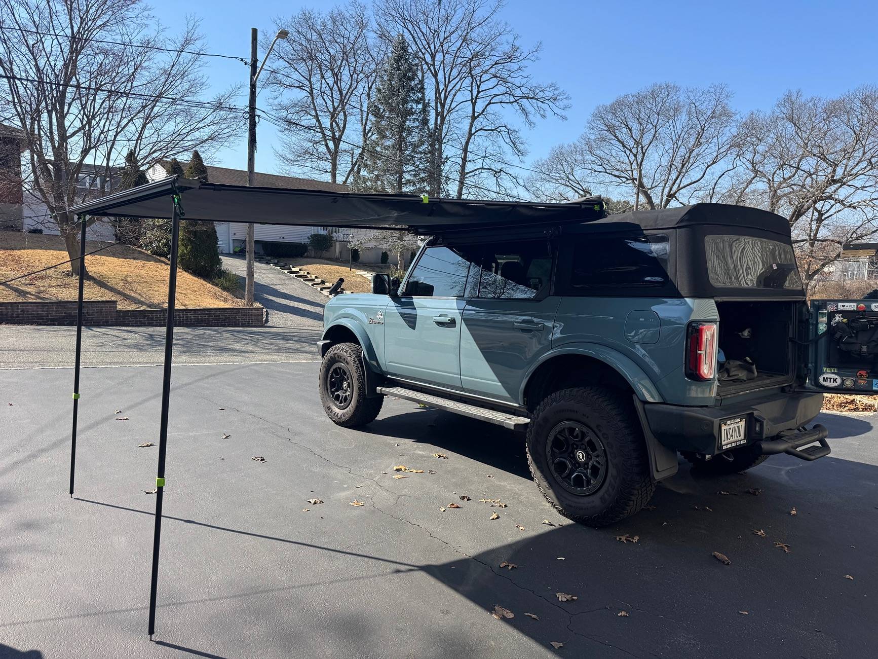 Ford Bronco Awning installed on my soft top. Game changer IMG_1954