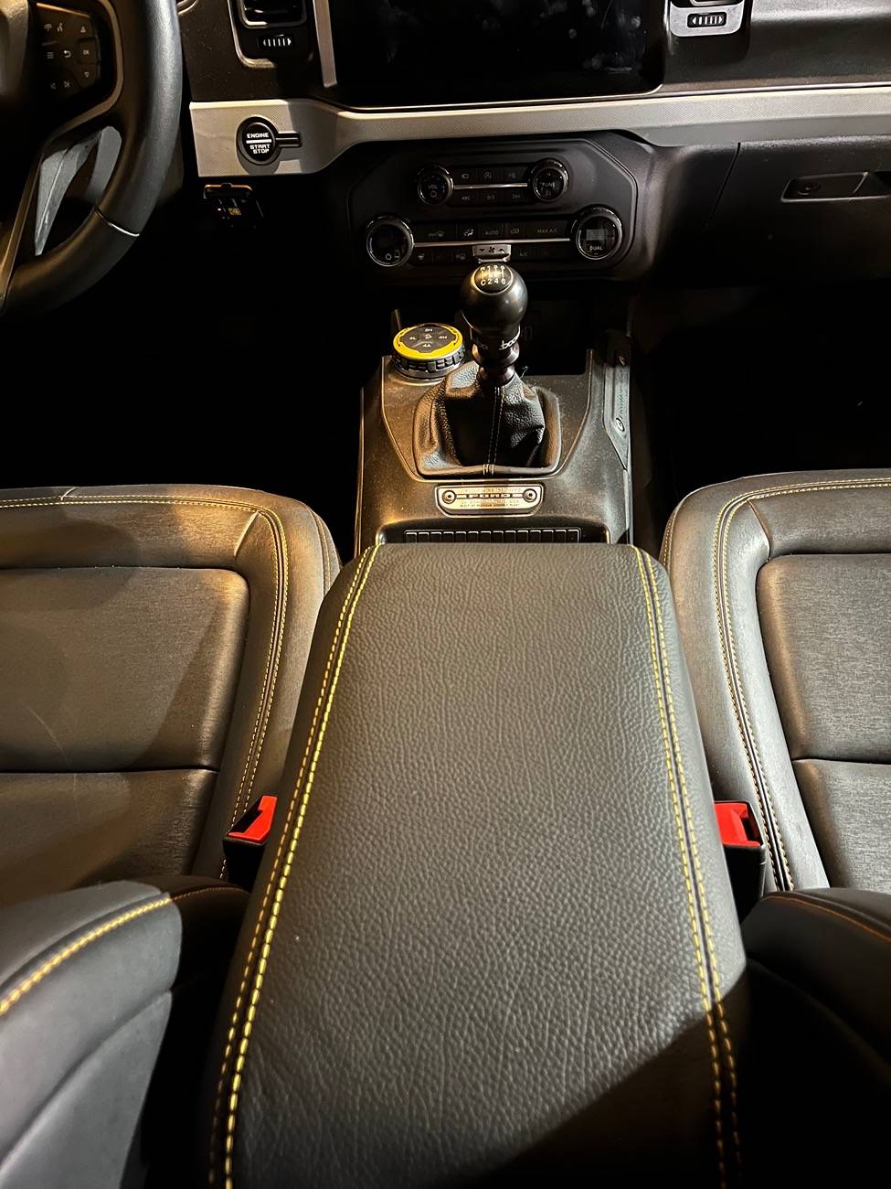 Ford Bronco Got Redline custom leather console and shift boot installed. IMG_4020