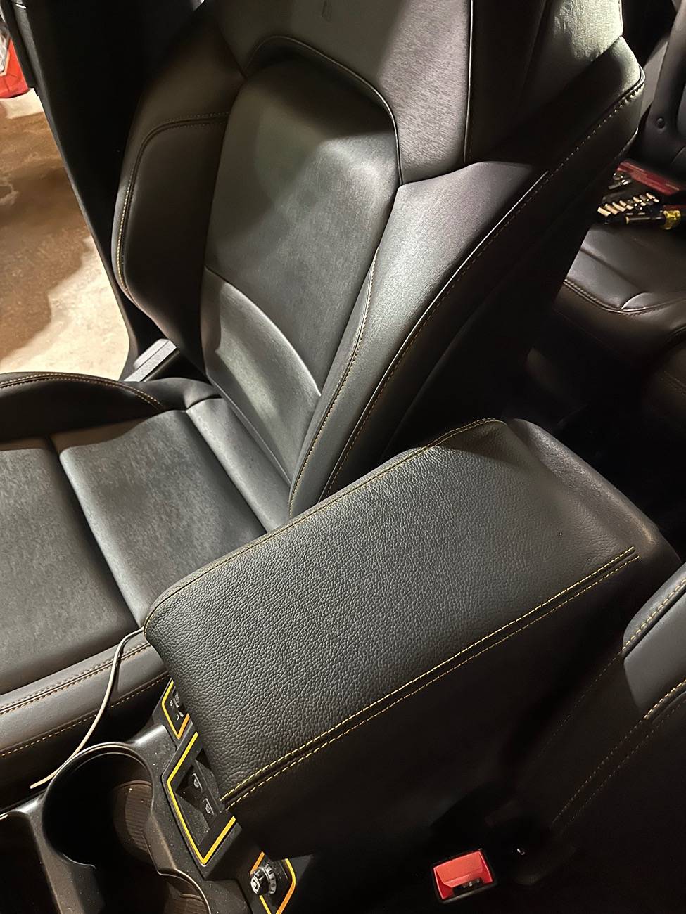 Ford Bronco Got Redline custom leather console and shift boot installed. IMG_4018