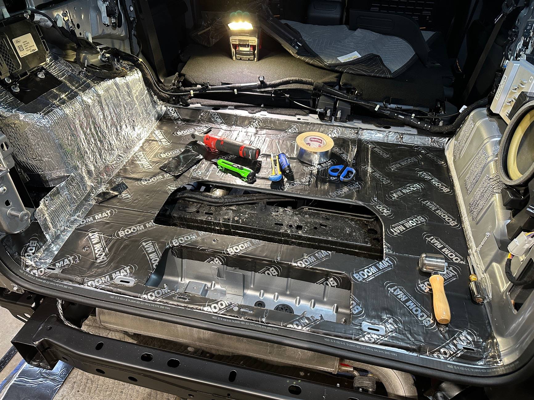 Ford Bronco Adding Rear Factory Hitch, adding boom mat (sound deadening), upgrading Sub IMG_3900