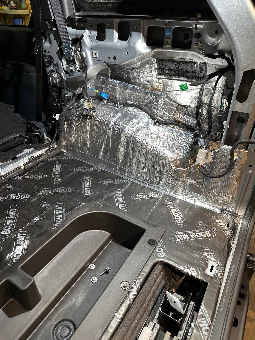 Ford Bronco Adding Rear Factory Hitch, adding boom mat (sound deadening), upgrading Sub image