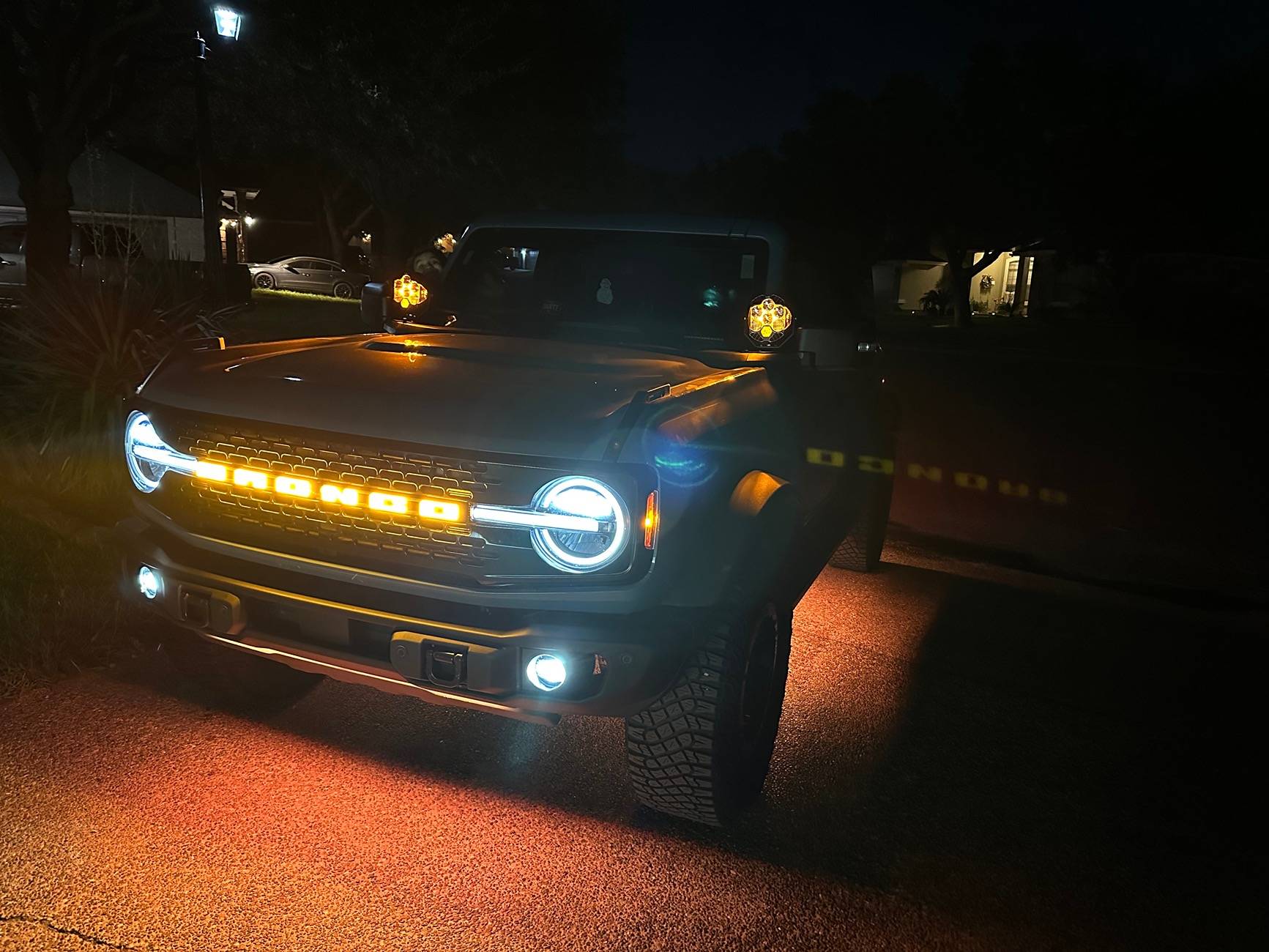 Ford Bronco KC Gravity Pro 6 on A-Pillar IMG_6865