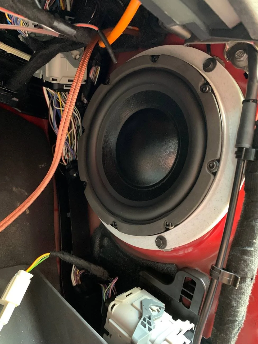 Ford Bronco Midbass from kickpanel speakers IMG_4688