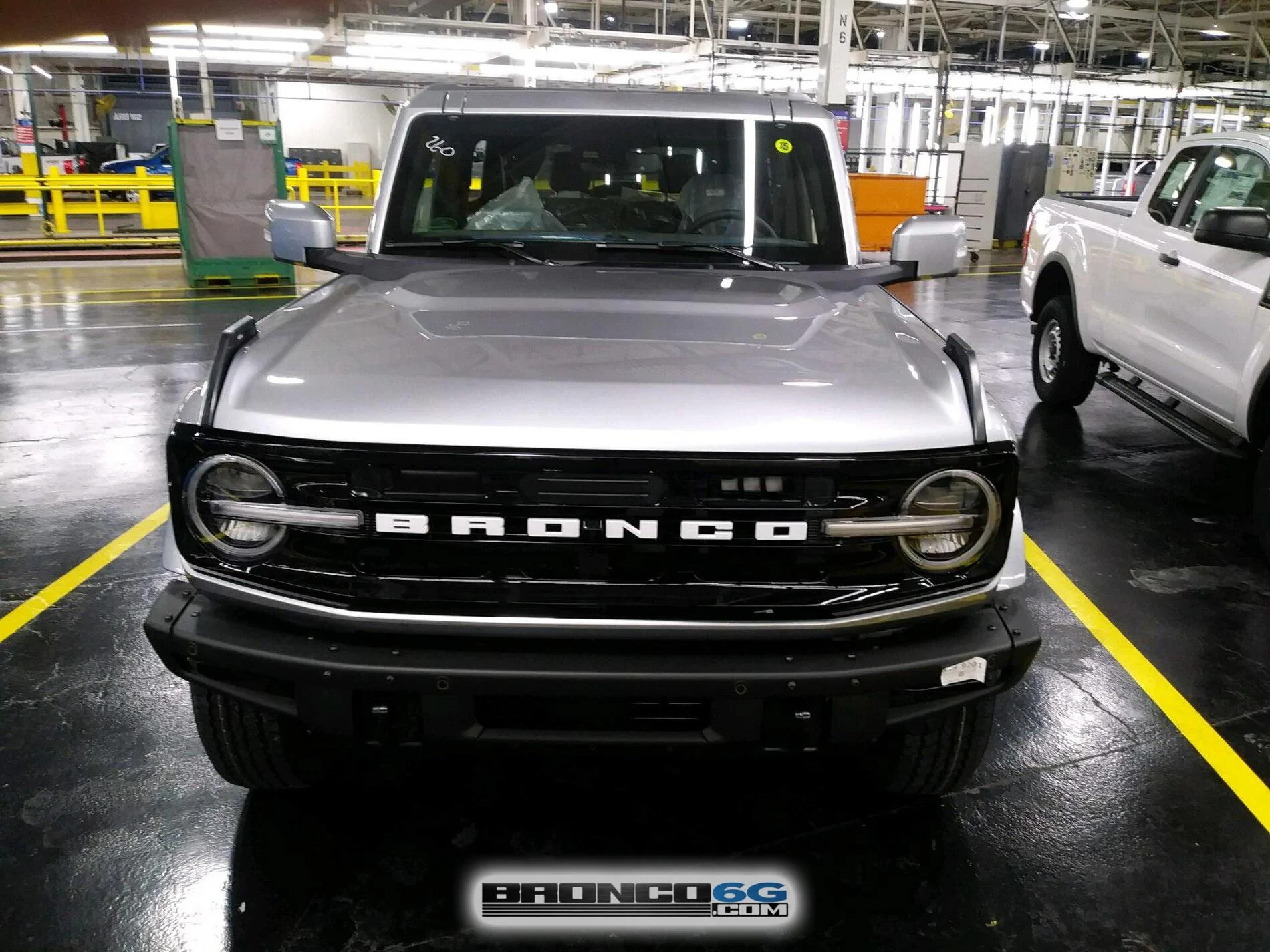 Ford Bronco 10 New Factory Broncos courtesy of The Stig??? 4 - Iconic Silver Outer Banks 2 door Bronco 1- Factory Production Plant
