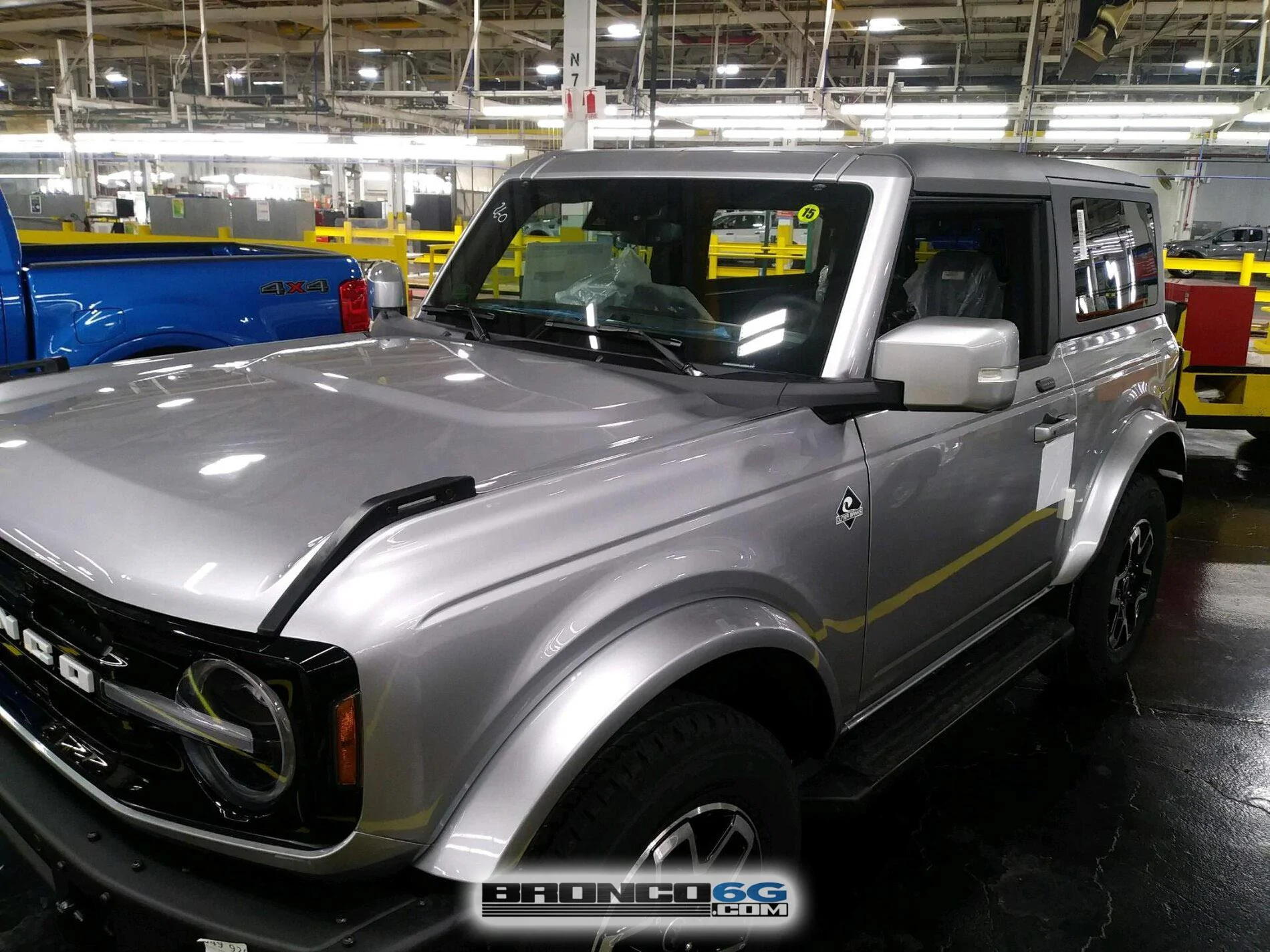 Ford Bronco 10 New Factory Broncos courtesy of The Stig??? 4 - Iconic Silver Outer Banks 2 door Bronco 2- Factory Production Plant
